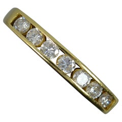 18 Carat Yellow Gold and VS 0.5 Carat Diamond Half Eternity Stack Ring