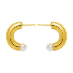 18 Carat yellow Gold Anneal Pearl Earrings