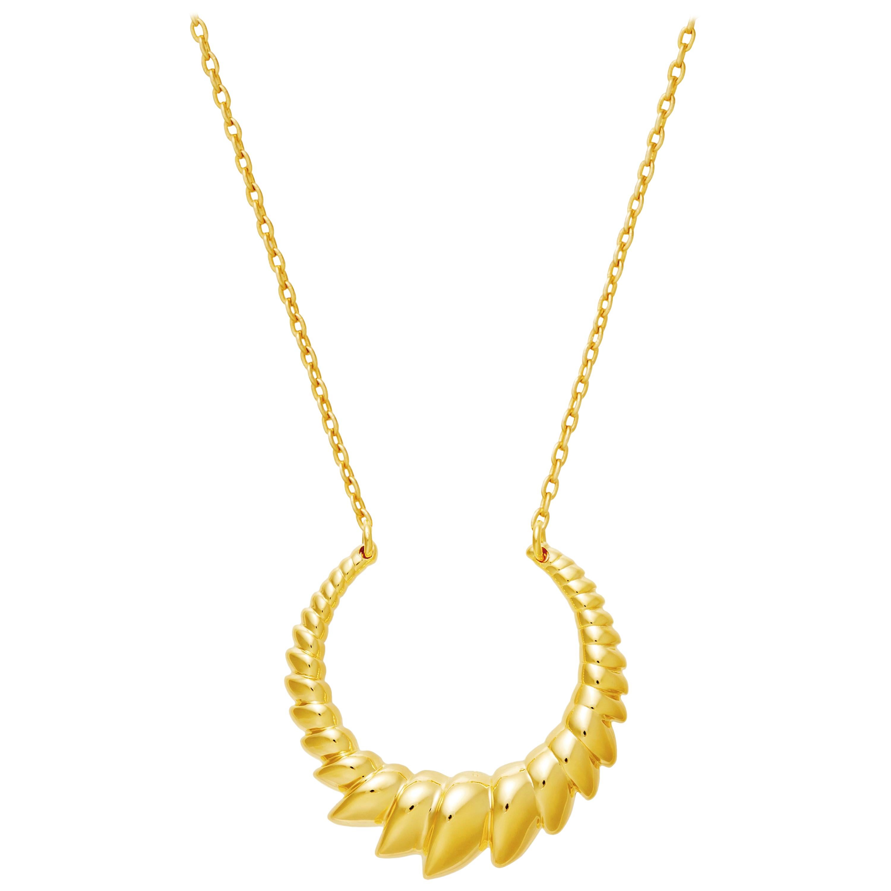 18 Carat yellow Gold Armor Necklace For Sale