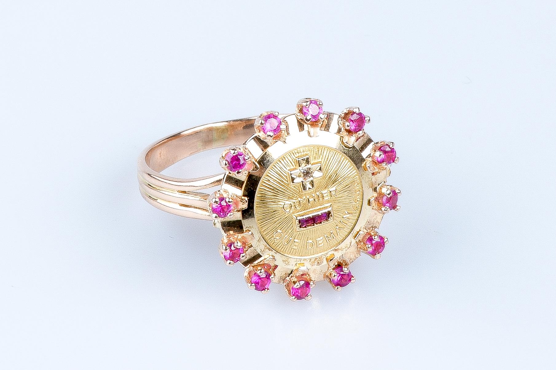 Women's 18 carat yellow gold AUGIS Amour ring 