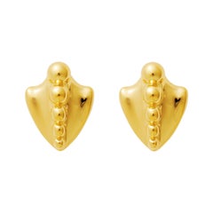 18 Carat yellow Gold Ball Spine Earrings
