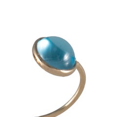 18 Carat Yellow Gold Blue Topaz & Peridot Ring