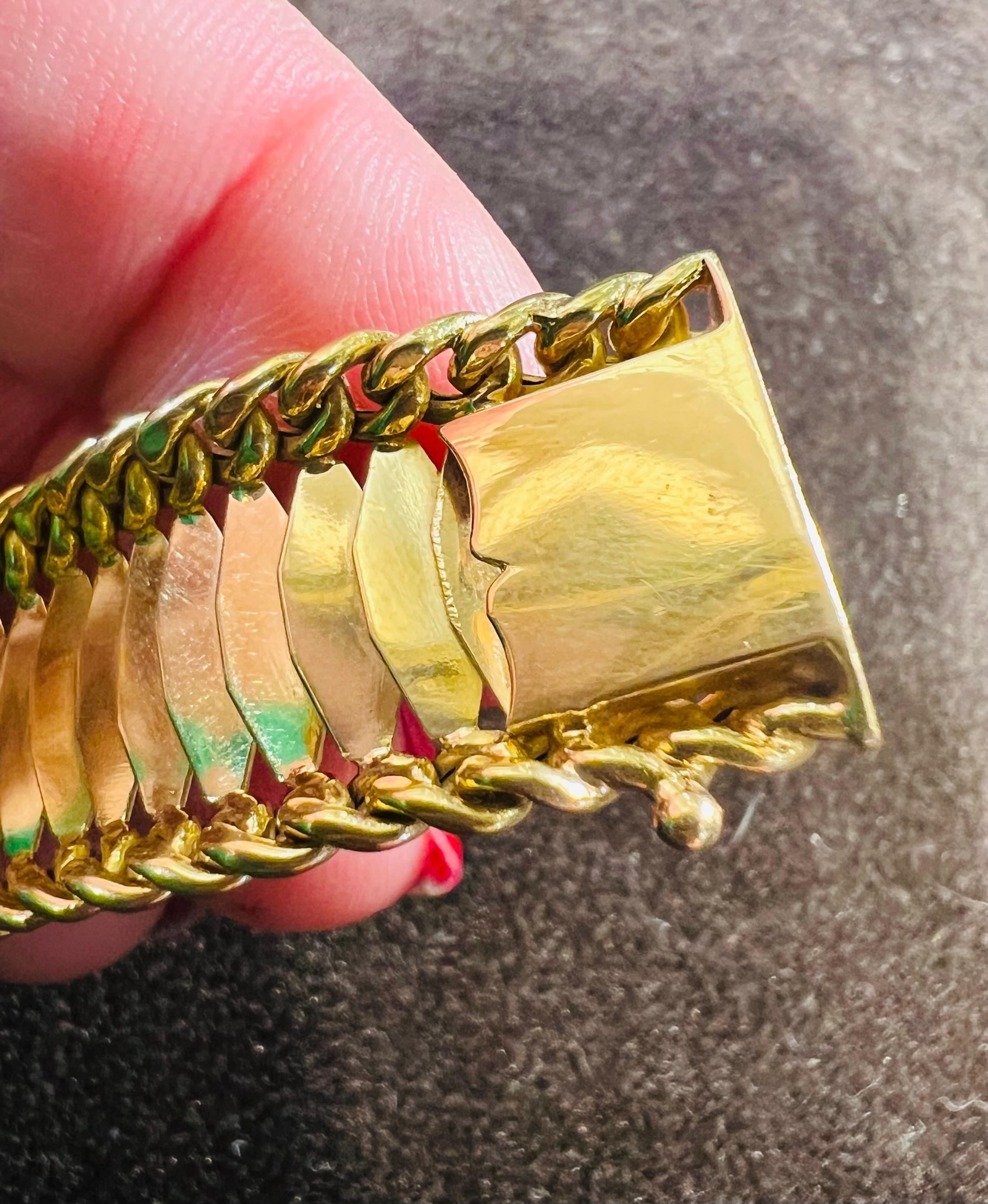 Bracelet en or jaune 18 carats, années 1950 en vente 5