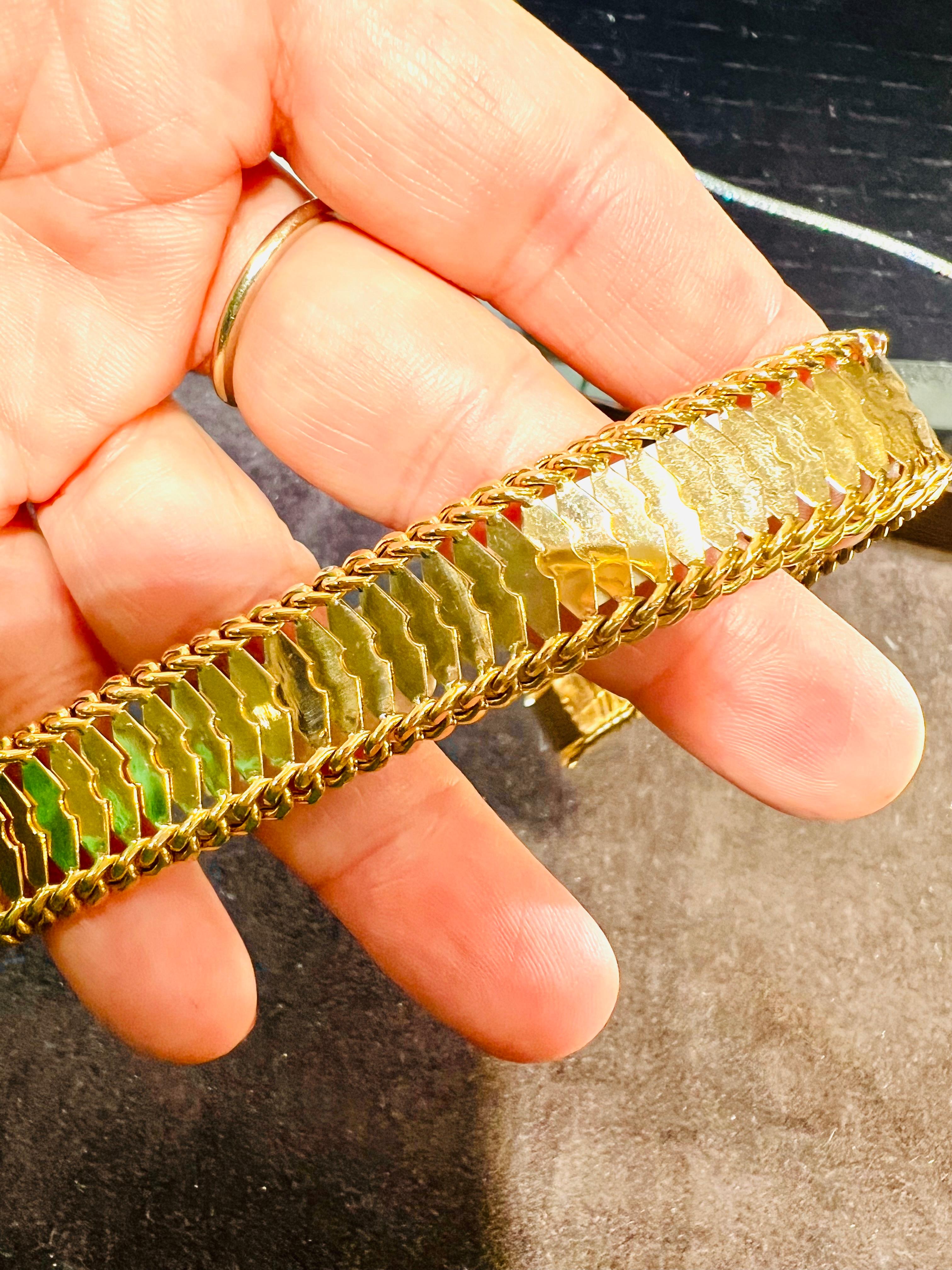Bracelet en or jaune 18 carats, années 1950 Bon état - En vente à SAINT-OUEN-SUR-SEINE, FR