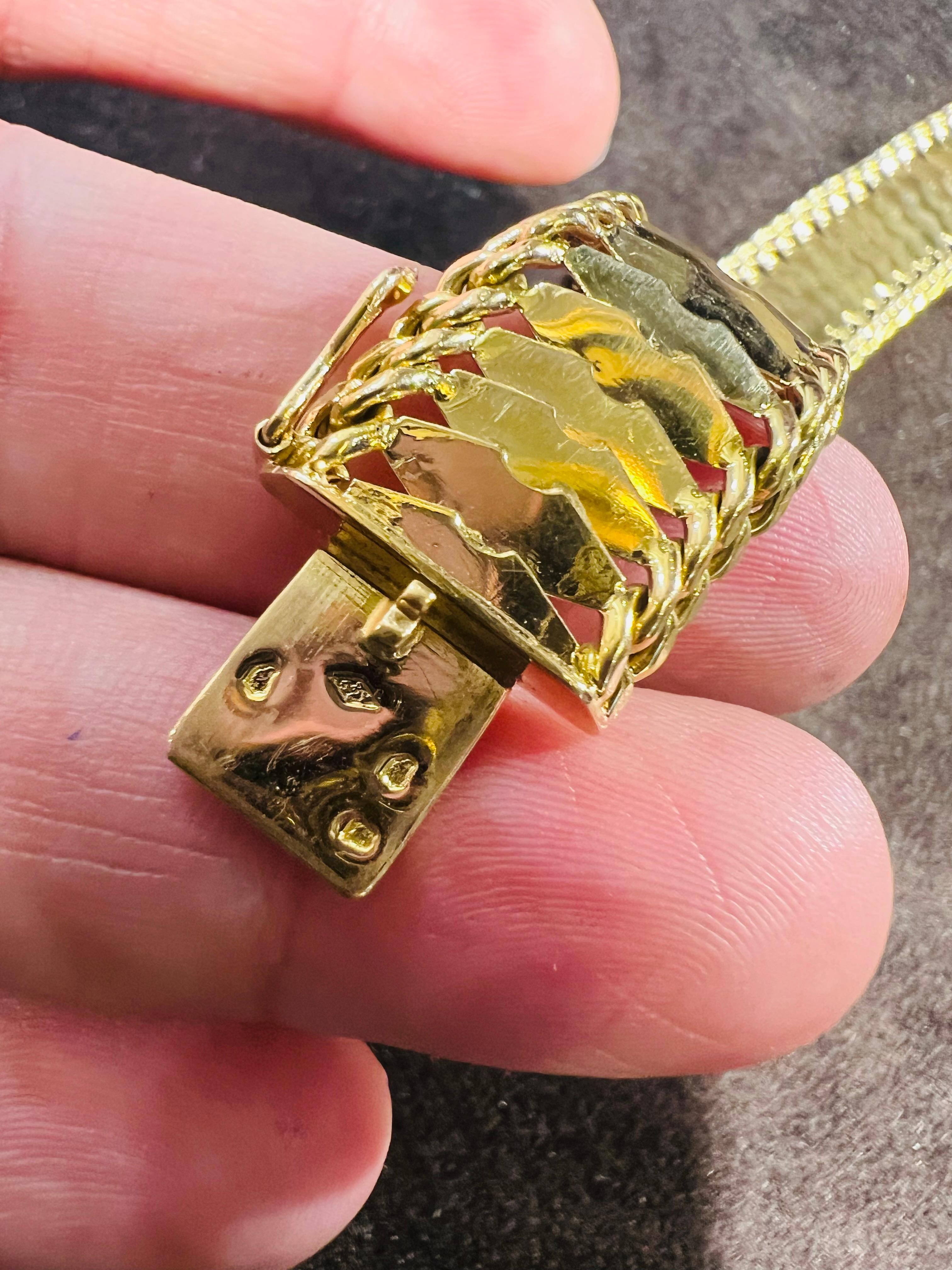 Bracelet en or jaune 18 carats, années 1950 Unisexe en vente