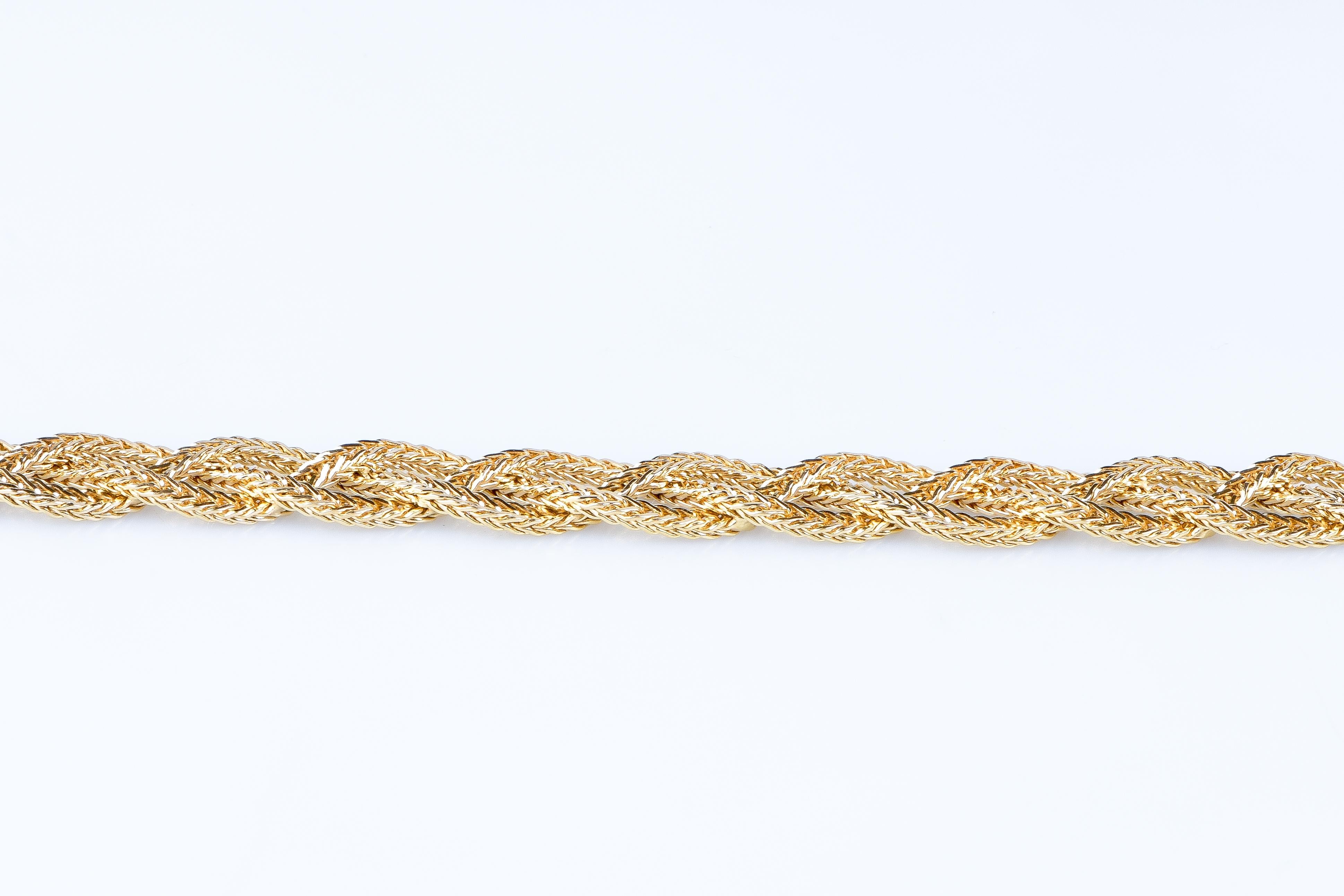 18 carat yellow gold braid bracelet 13