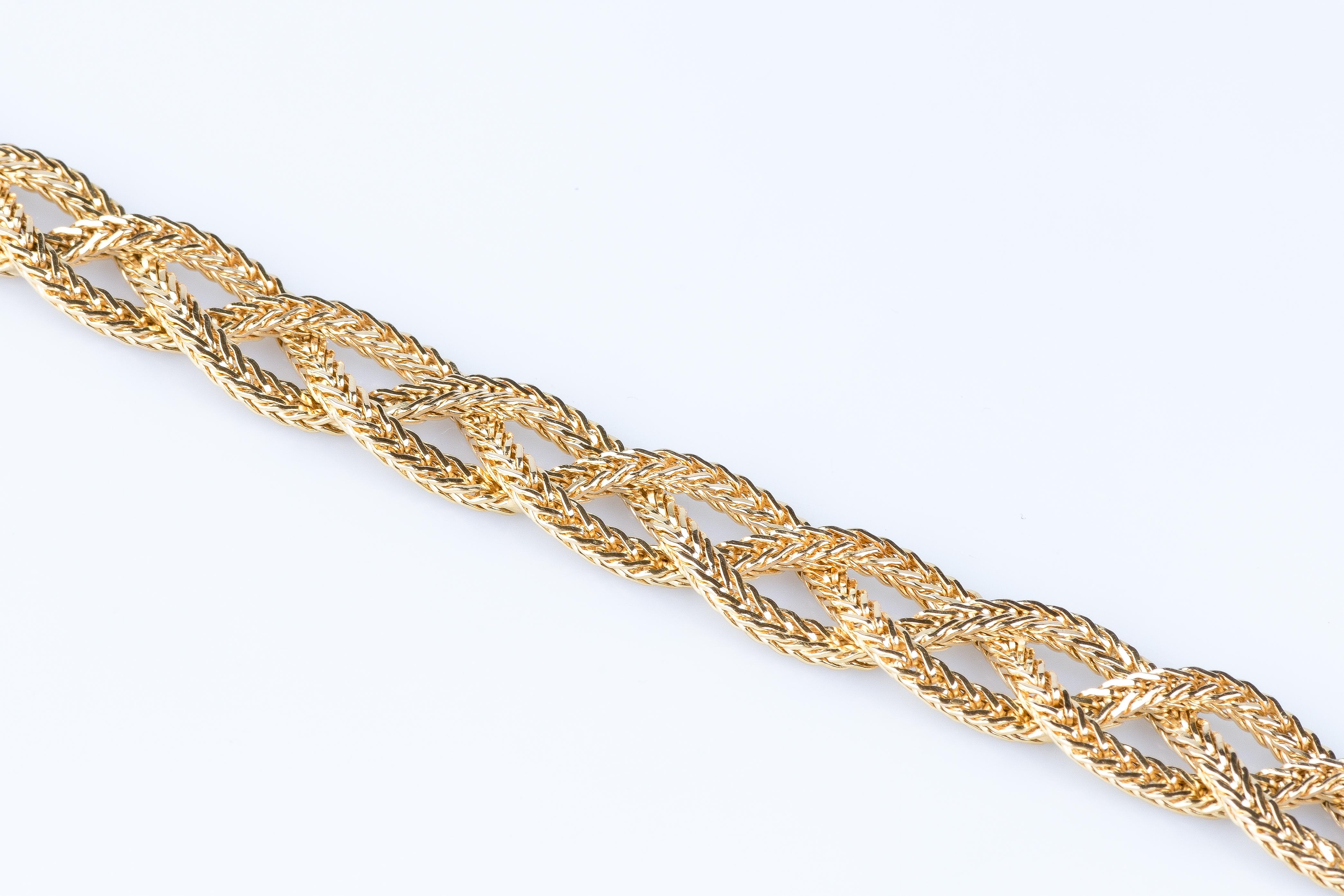 18 carat yellow gold braid bracelet 3