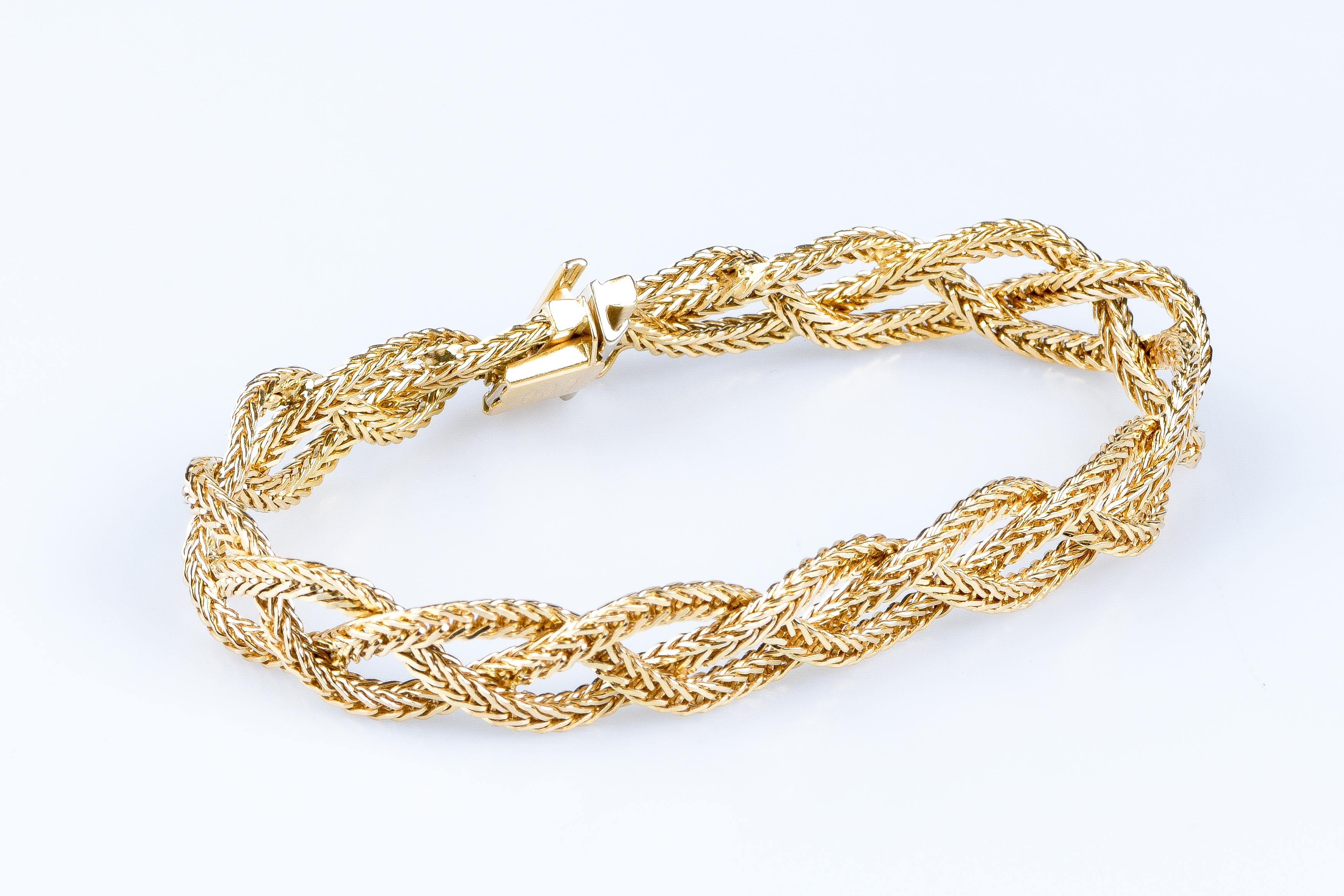 18 carat yellow gold braid bracelet 4