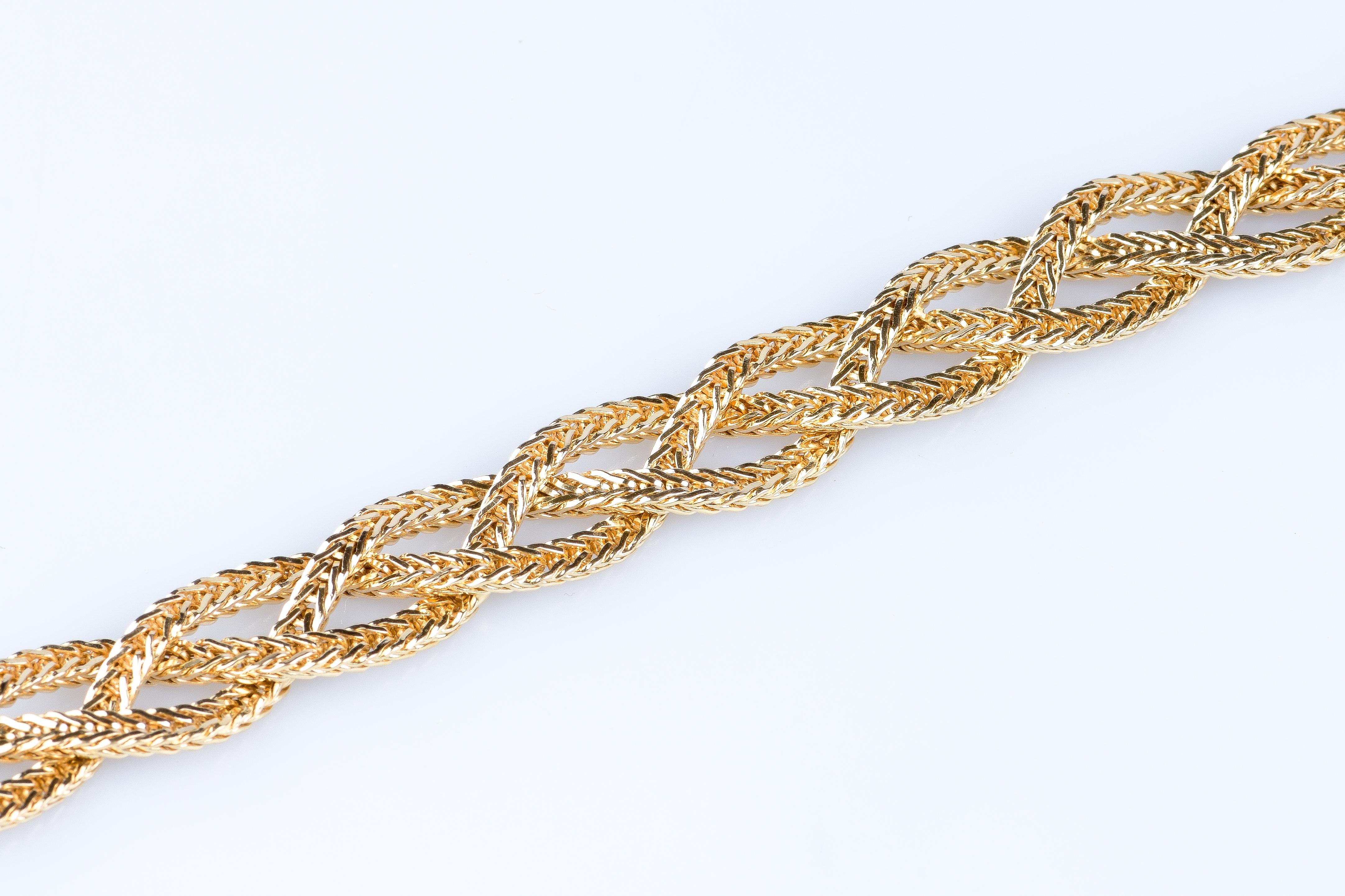 18 carat yellow gold braid bracelet 5