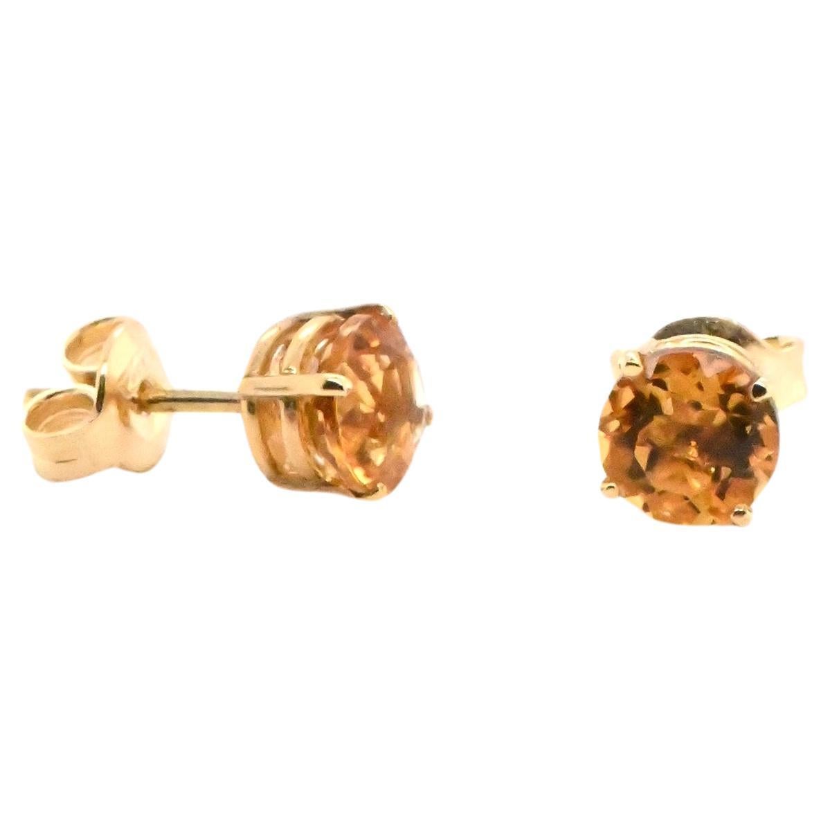 18 Carat Yellow Gold Citrine Earrings For Sale