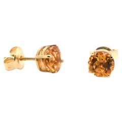 18 Carat Yellow Gold Citrine Earrings