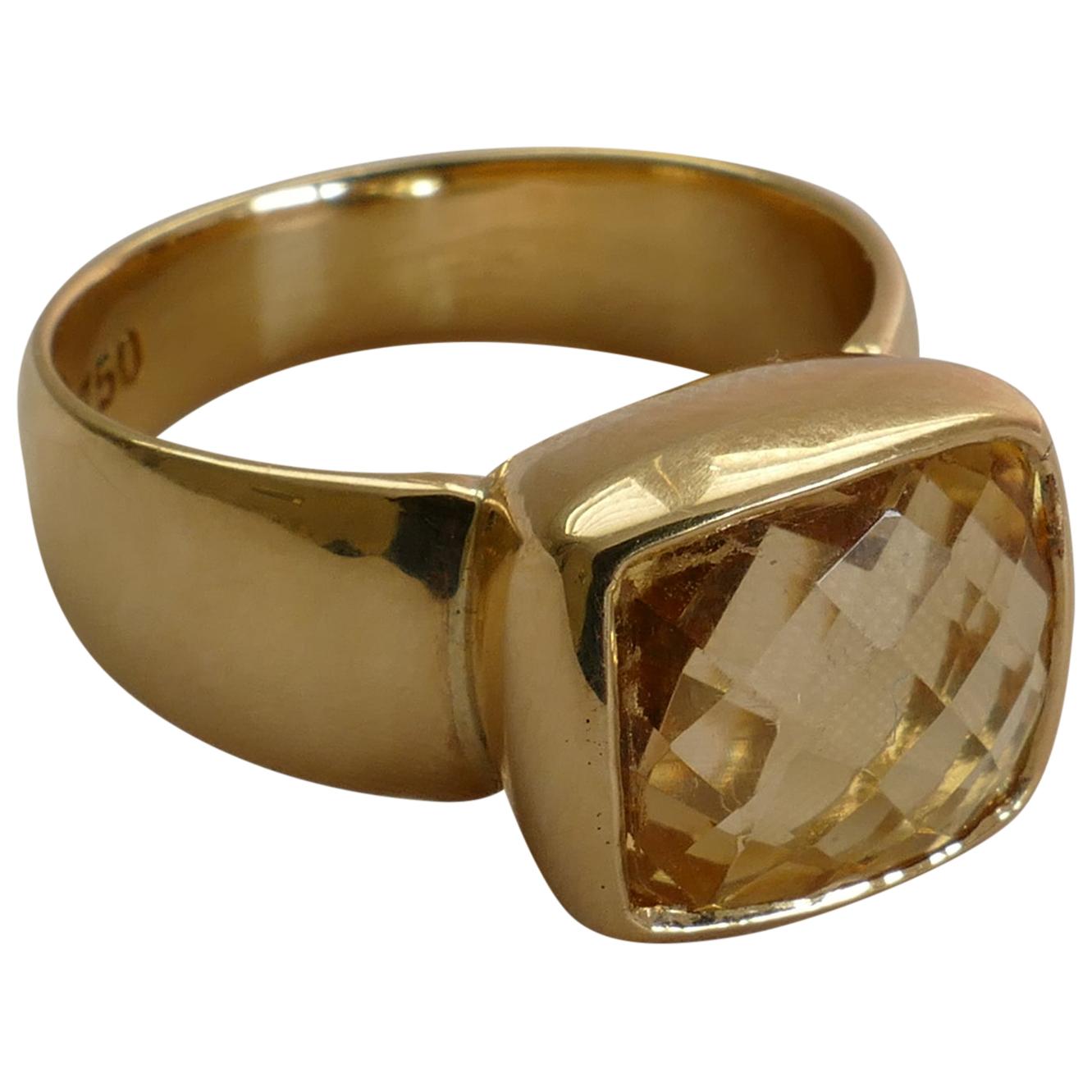 18 Carat Yellow Gold Citrine Ring by Dracakis