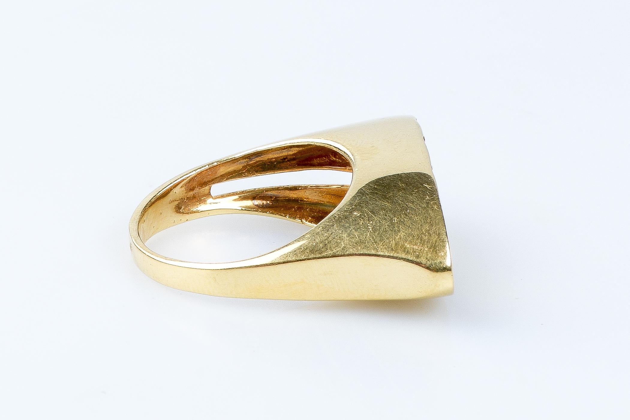 18 carat yellow gold citrines ring For Sale 1