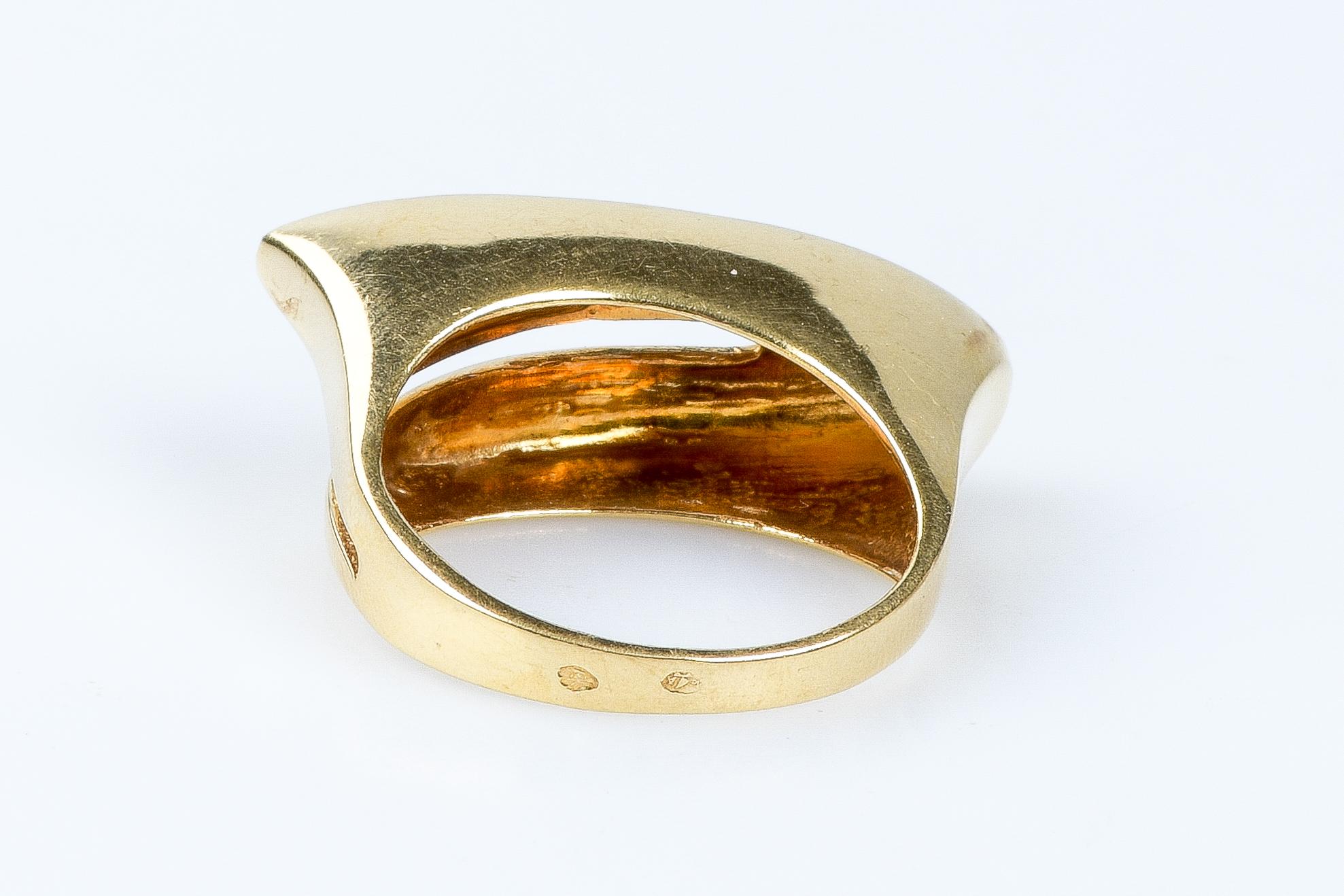 18 carat yellow gold citrines ring For Sale 3