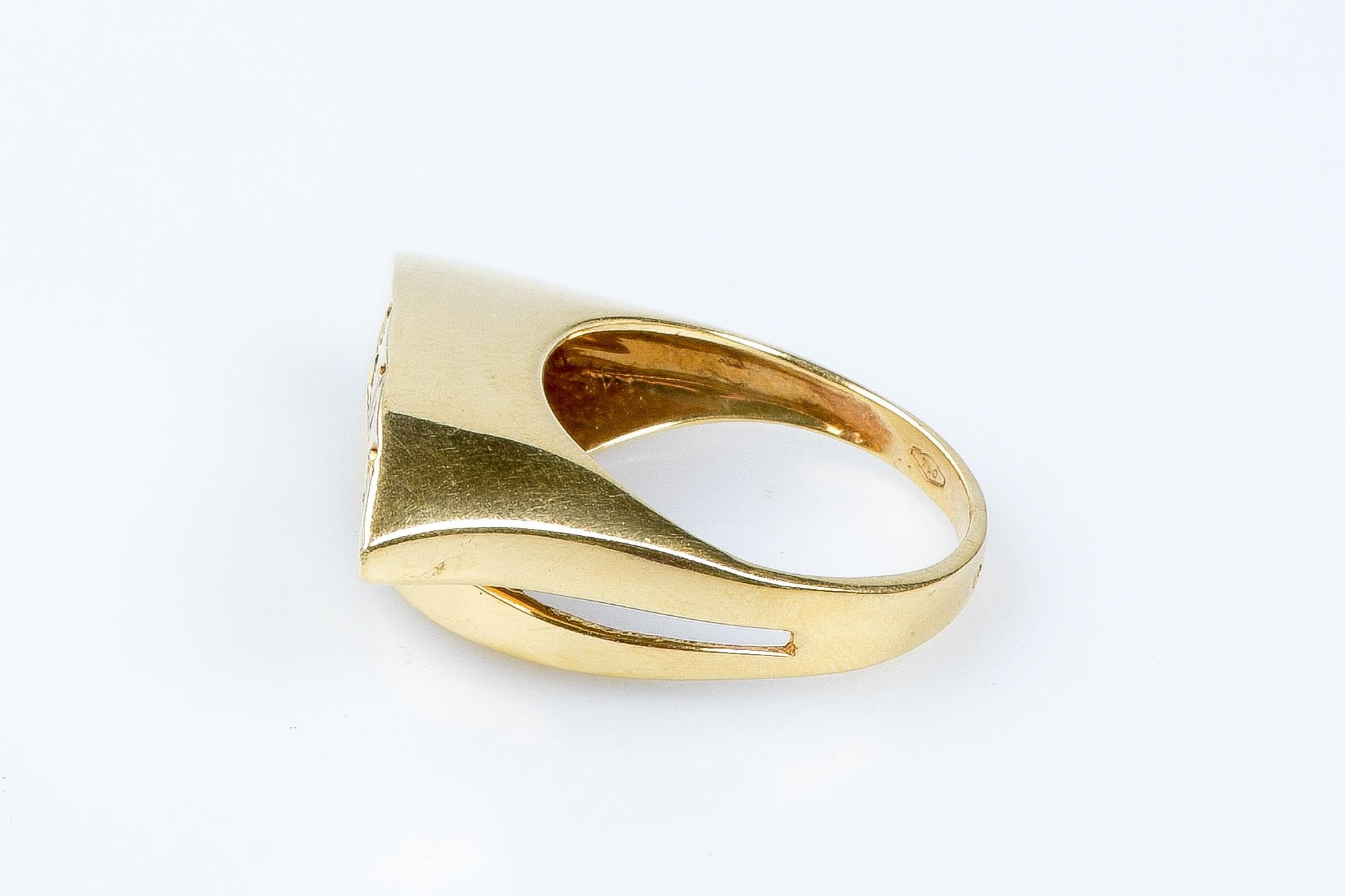 18 carat yellow gold citrines ring For Sale 4