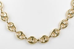 18 Karat Gelbgold Couchtisch-Halskette aus Korbgeflecht