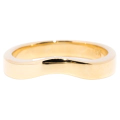 18 Carat Yellow Gold Curved Vintage Stacking Eternity Band Ring