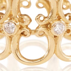 18 Carat Yellow Gold Diamond Filigree Ring
