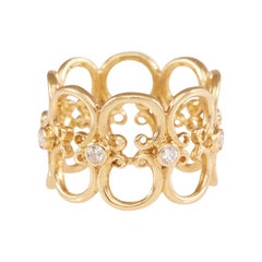 Filigraner Ring aus 18 Karat Gelbgold mit Diamant