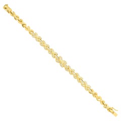 Bracelet à maillons « Kiss » en or jaune 18 carats et diamants