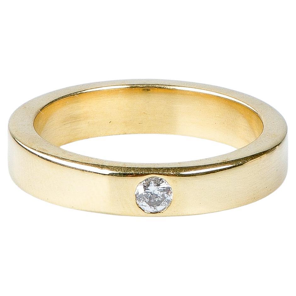 18 Karat Gelbgold Diamantring mit Diamanten im Angebot