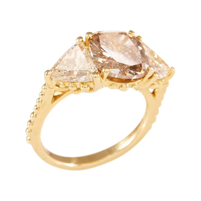 18 Carat Yellow Gold Diamond Trio Ring