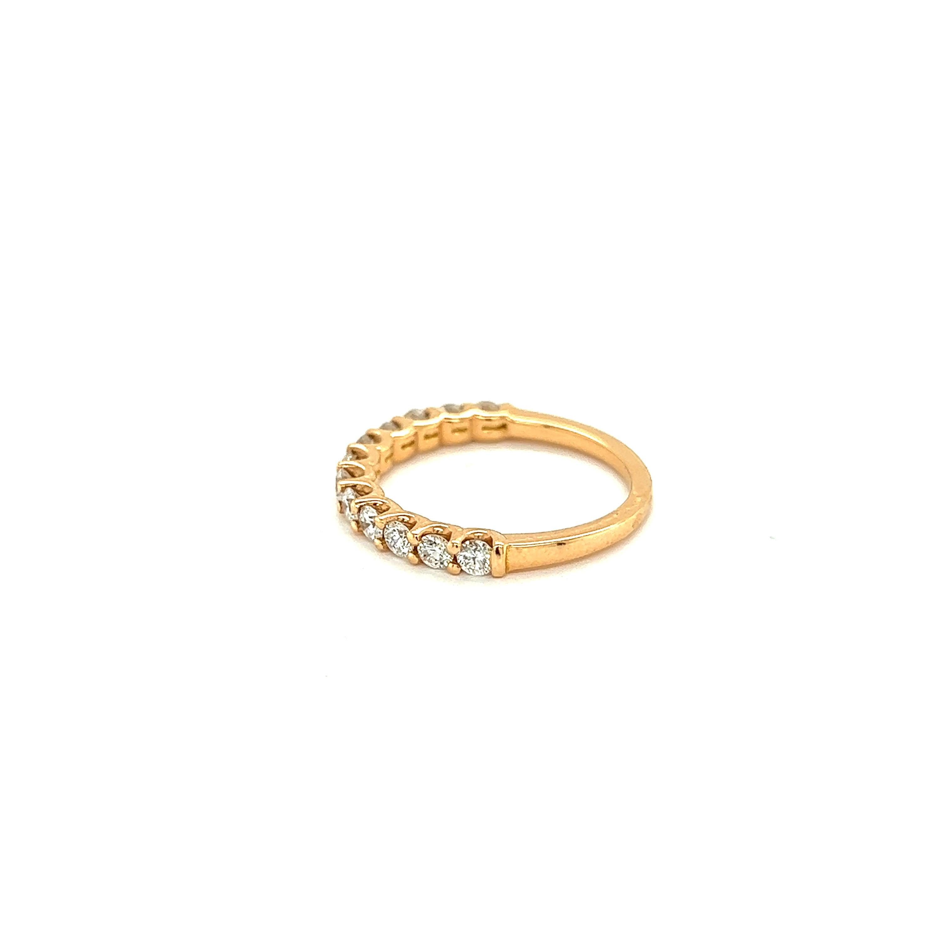 Women's Wedding Ring Diamond Yellow Gold 18 Karat For Sale
