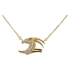 18 carat yellow gold diamonds Capricorn necklace
