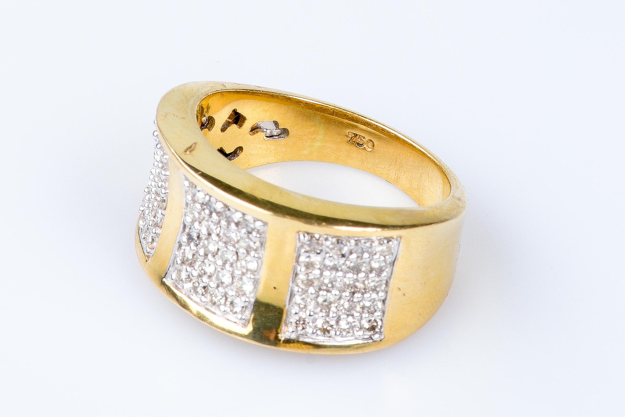 18 carat yellow gold diamonds ring 5