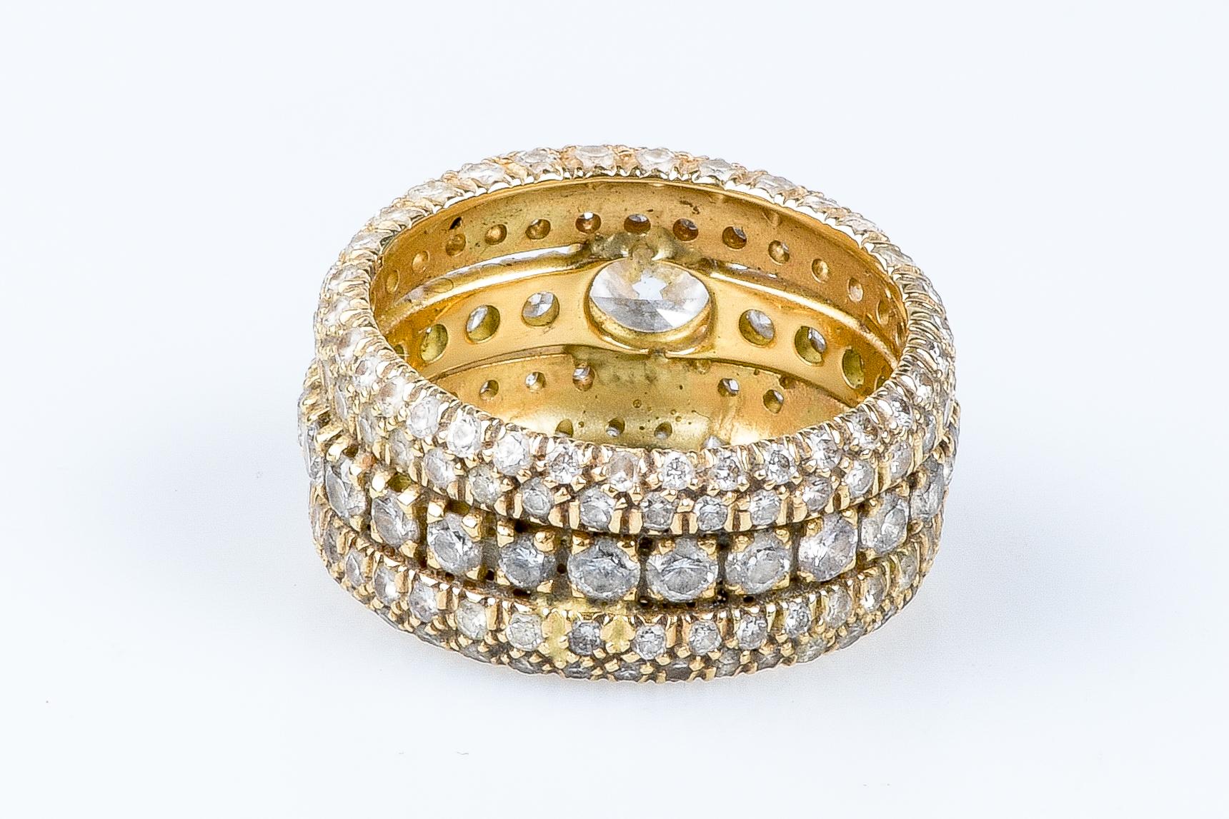 18 Karat Gelbgold Diamantring mit Diamanten im Angebot 5
