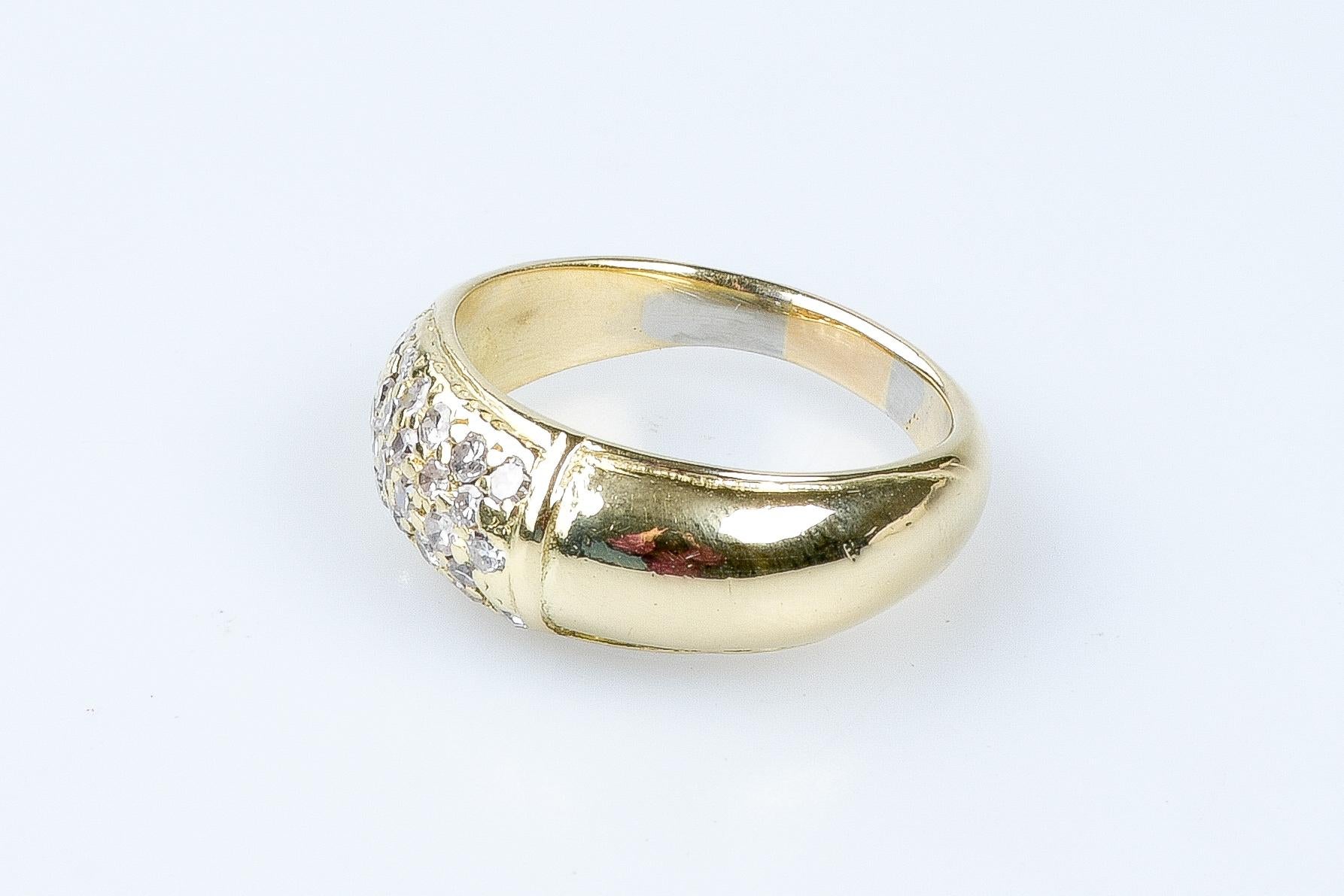 18 carat yellow gold diamonds ring For Sale 6