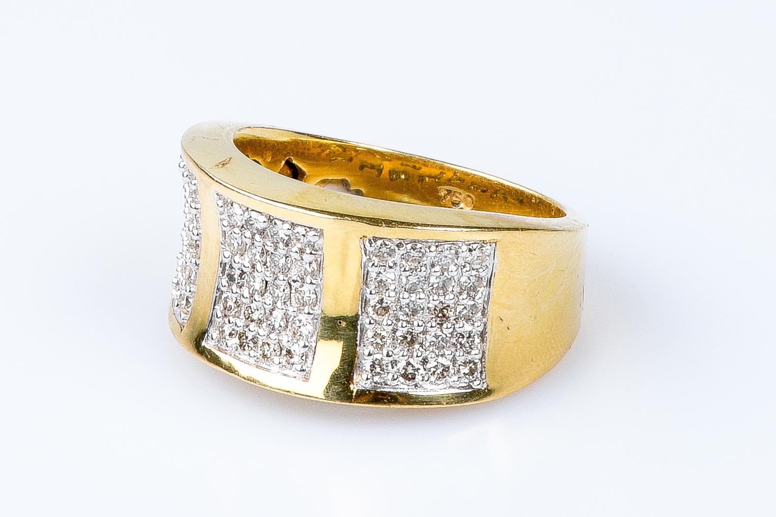 18 carat yellow gold diamonds ring 6