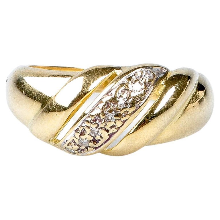 18 carat yellow gold diamonds ring For Sale at 1stDibs