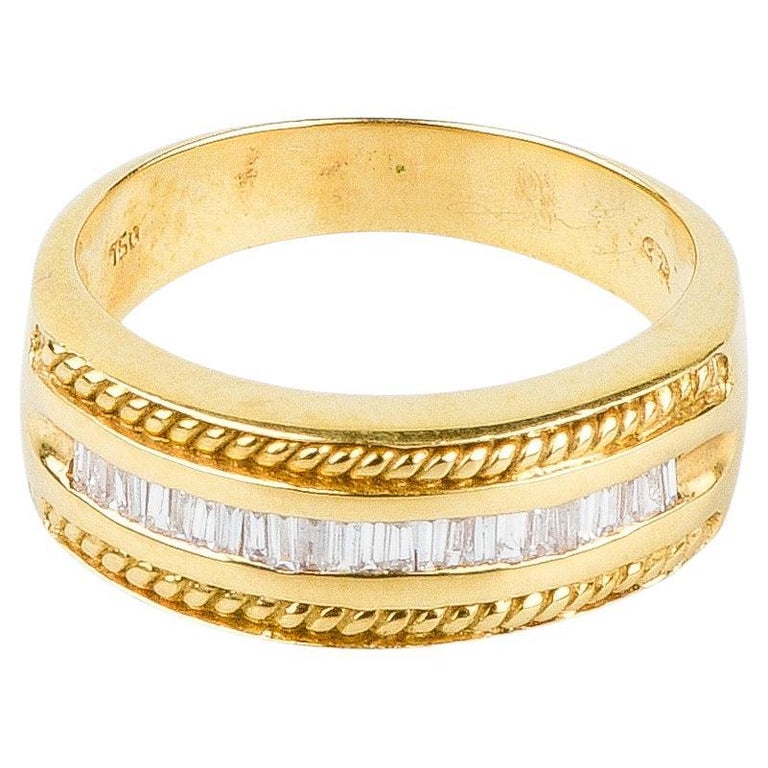 18 carat yellow gold diamonds ring For Sale at 1stDibs