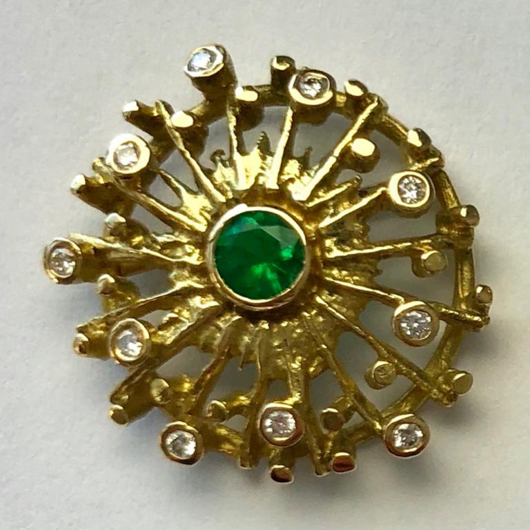 18 Carat Yellow Gold Emerald & Diamond Earrings.

Esther Eyre has been designing and making precious jewellery for over twenty years. She trained at Kingston and Middlesex gaining a BA in jewellery design in 1982. Esther worked briefly in Mappin &