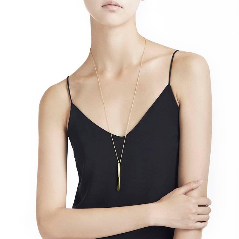 Modern 18 Carat yellow Gold Gama Necklace For Sale