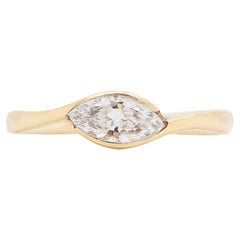 18 Carat Yellow Gold Marquise Shaped Diamond Ring 18 Carat Yellow Gold Marquise Shaped Diamond Ring