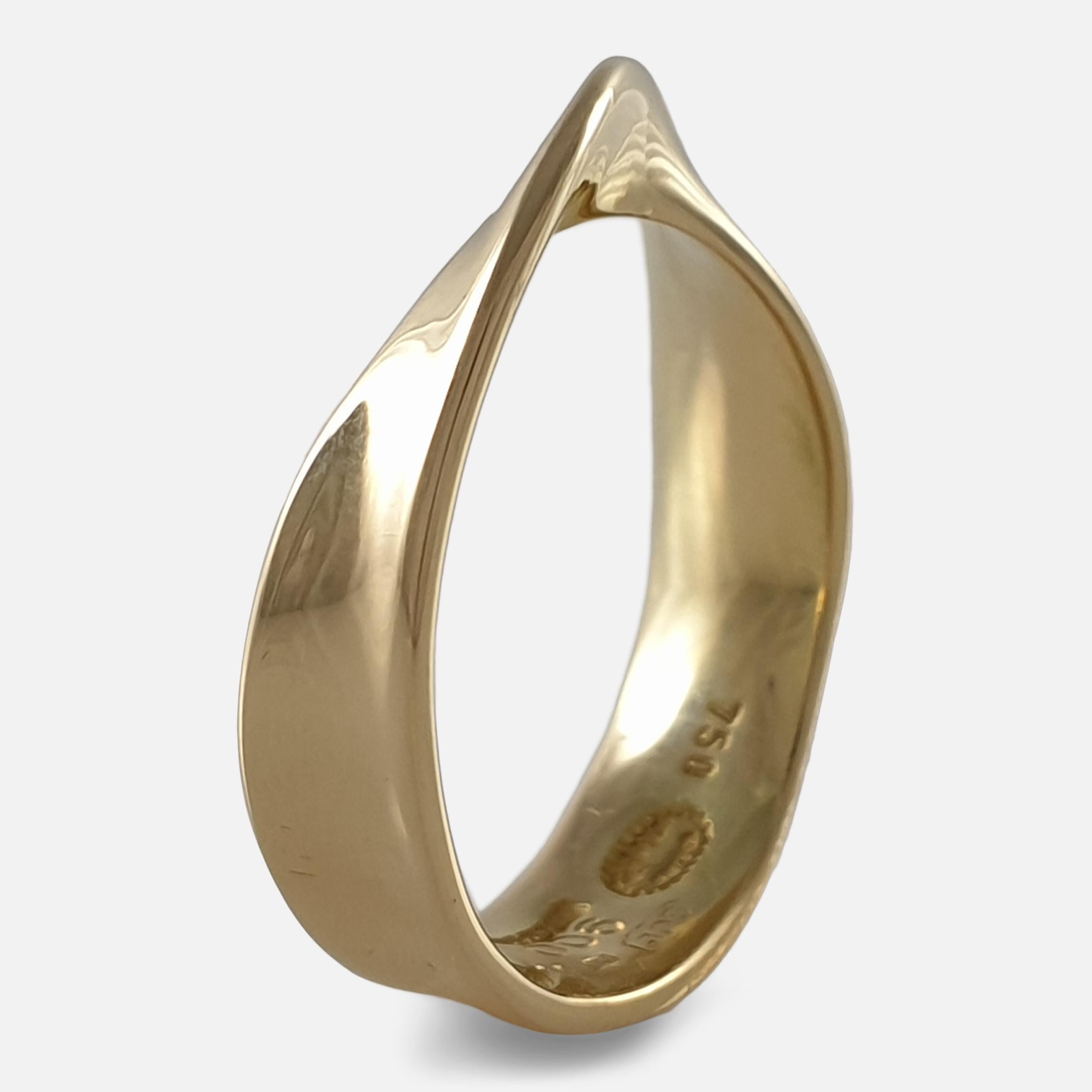 Women's 18 Carat Yellow Gold MÖBIUS Ring, No. 900, Georg Jensen