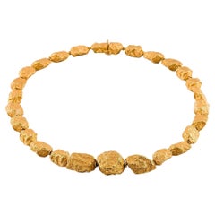 Vintage 18 Carat Yellow Gold Nuggets Roberto Coin Style Necklace