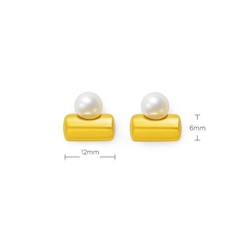 18 Carat yellow Gold Protogenesis Pearl Earrings For Sale 1