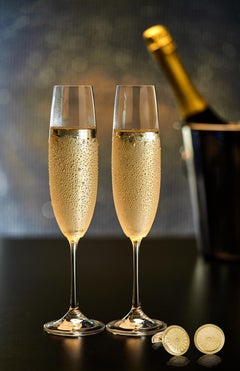 18 Carat Yellow Gold Round Cufflinks with Clear Enamel and Diamond Centre