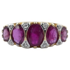 18 Carat Yellow Gold Ruby and Diamond Dress Ring