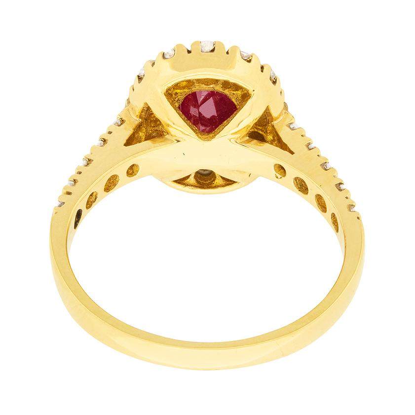 ruby and diamond ring 18ct yellow gold