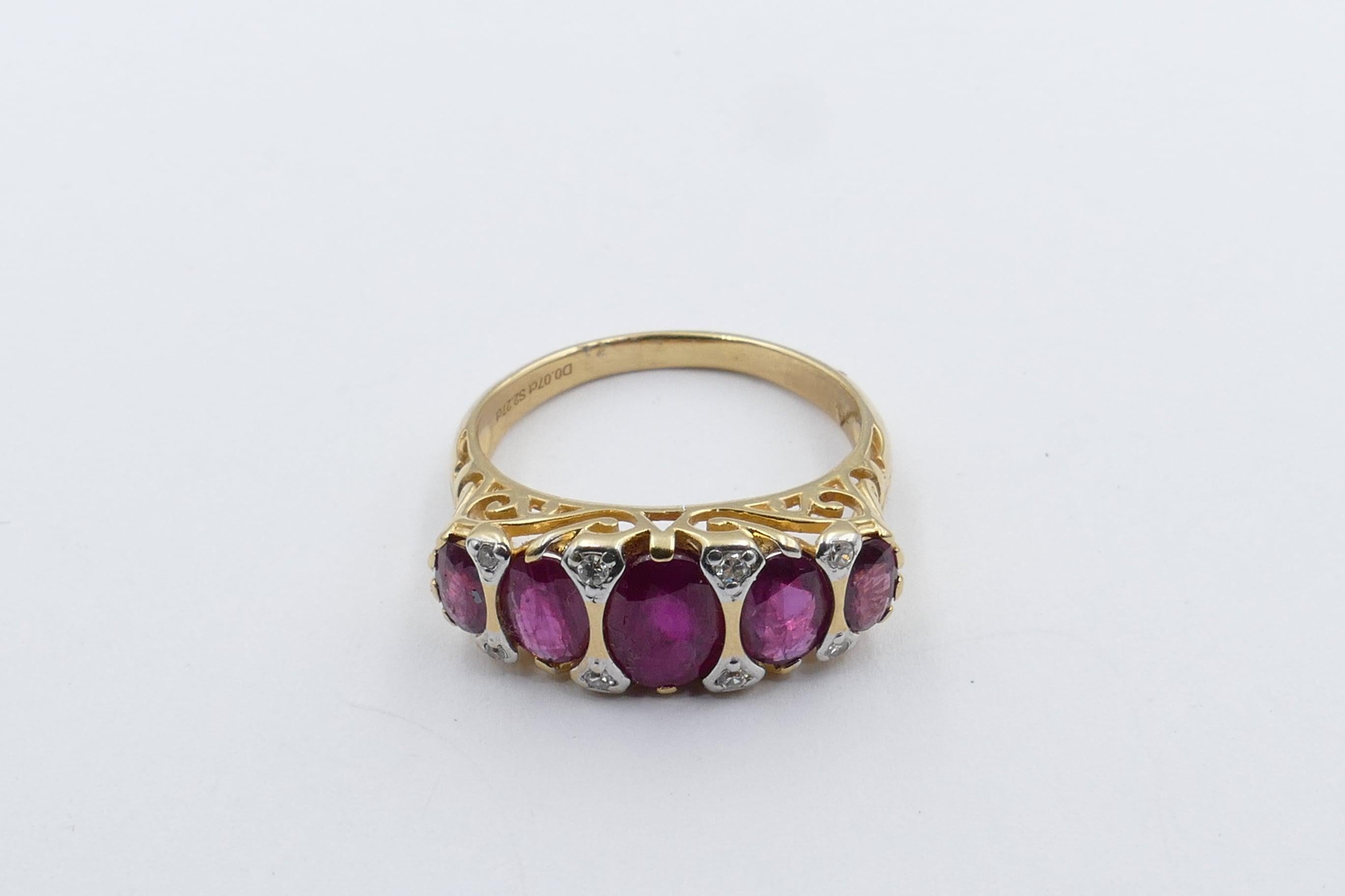 18 Carat Yellow Gold Ruby and Diamond Dress Ring In New Condition For Sale In Splitter's Creek, NSW