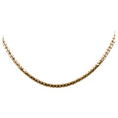 18 carat yellow gold snake mesh necklace