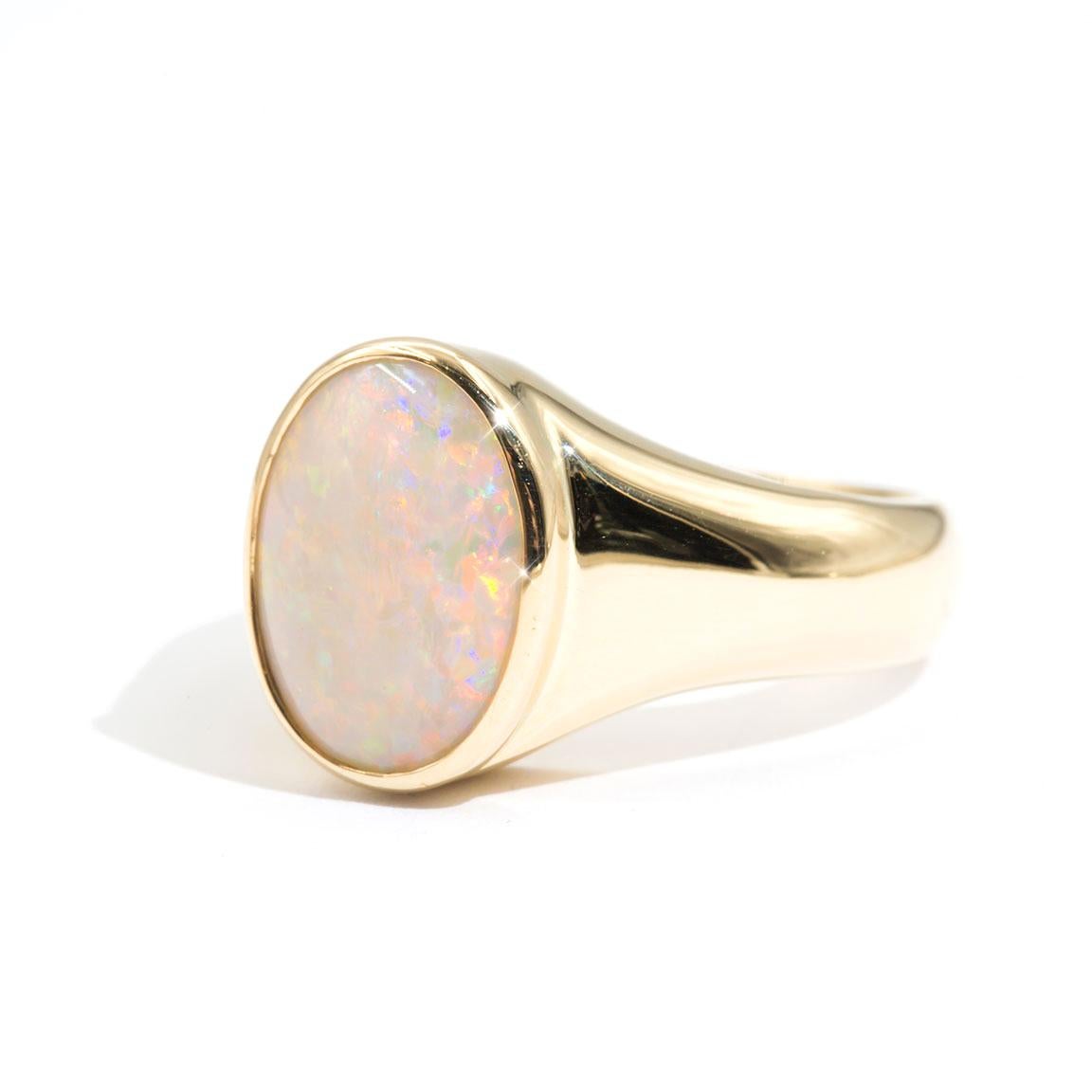 opal signet ring mens