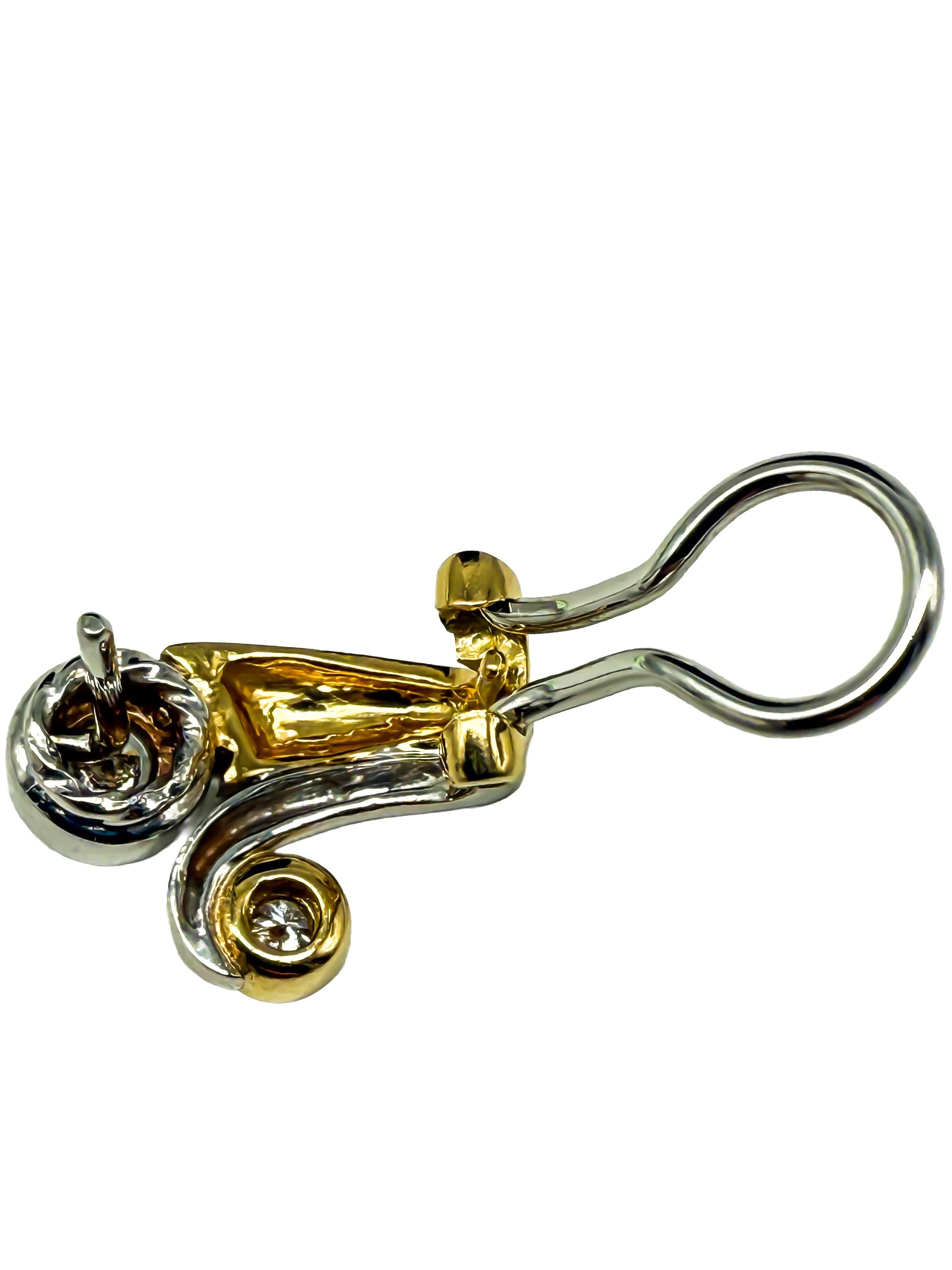 Taille brillant Boucles d'oreilles en or jaune 18 carats avec diamants naturels en vente