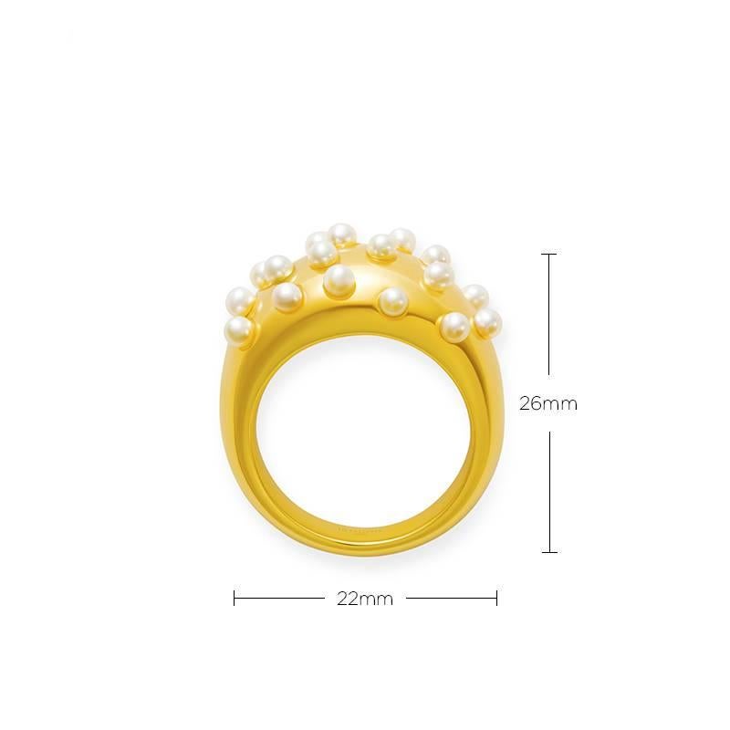 Women's 18 Carat yellow Gold Surging Cocktail Ring For Sale