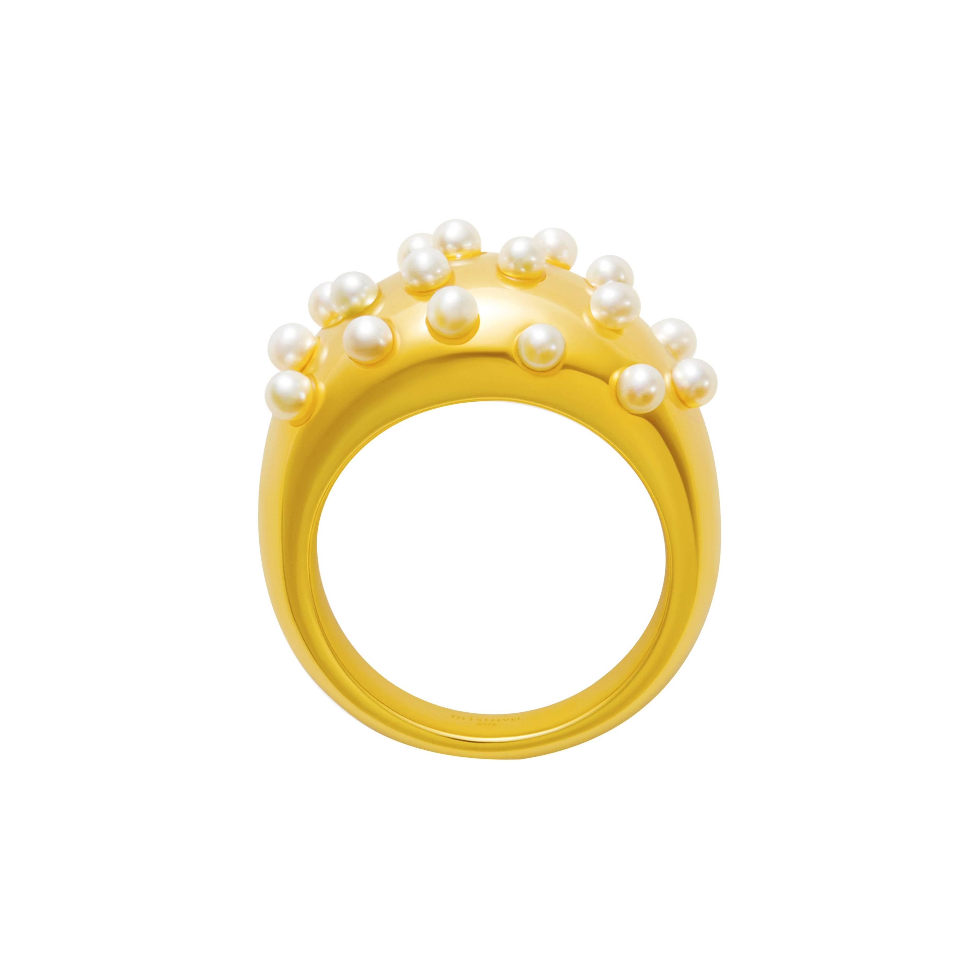 18 Carat yellow Gold Surging Cocktail Ring For Sale