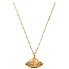 18 Carat Yellow Gold Vermeil and Diamond Birthstone Pendant
